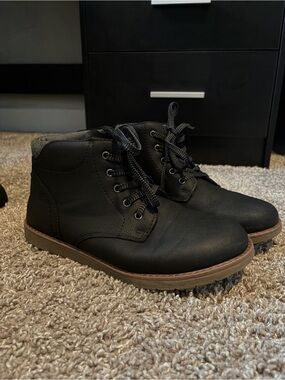 Sonoma Black Kids Lace-Up Ankle Boots with Brown Sole